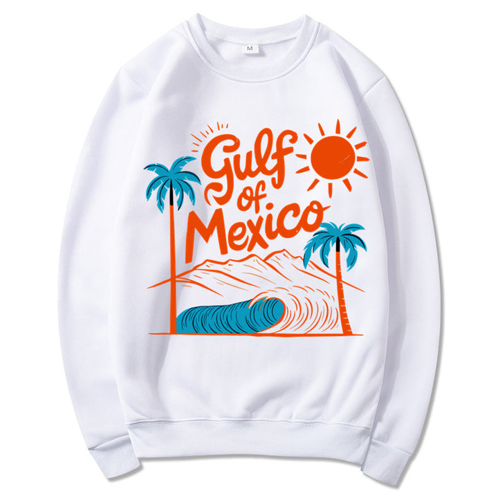 Kvinnesweatshirt med maritimt grafisk design og avslappet snitt Skjora