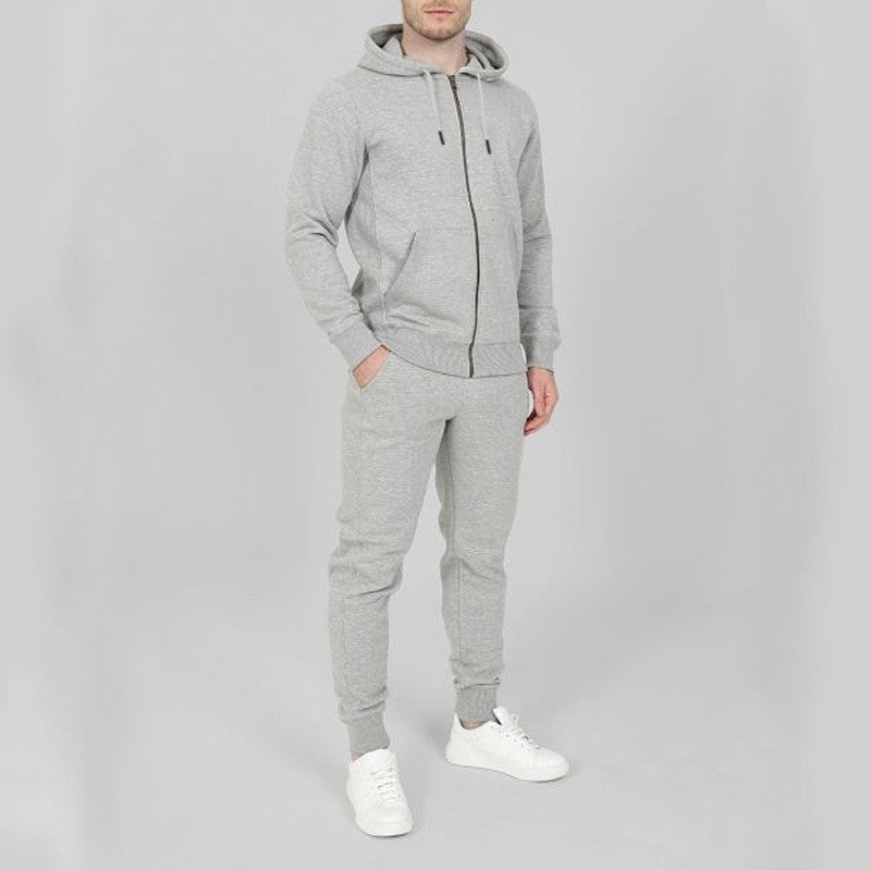 Herre sporty joggedress-set med praktiske lommer og høy krage Skjora