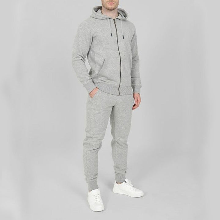 Herre sporty joggedress-set med praktiske lommer og høy krage Skjora