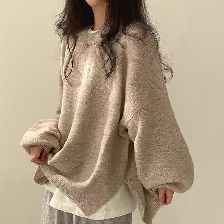 Dame oversized strikkegenser med brede ermer og avslappet snitt Skjora