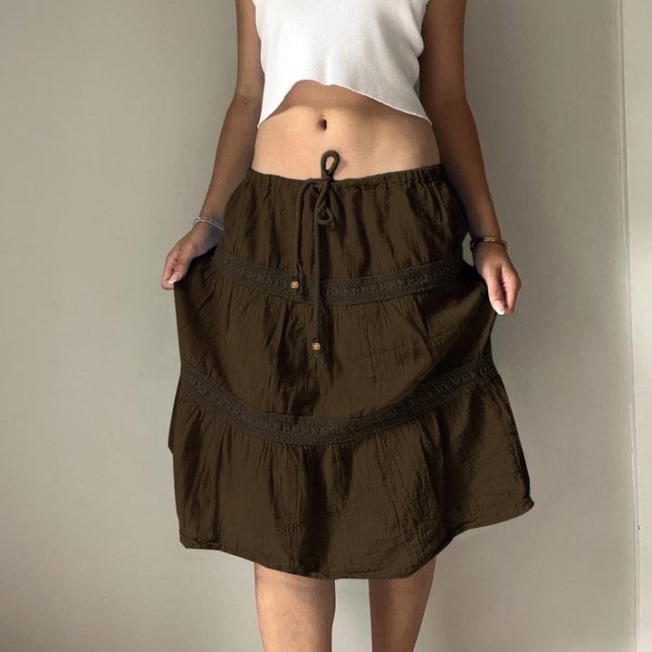 Damer luftig jumpskirt med elastisk liv og rynker Skjora
