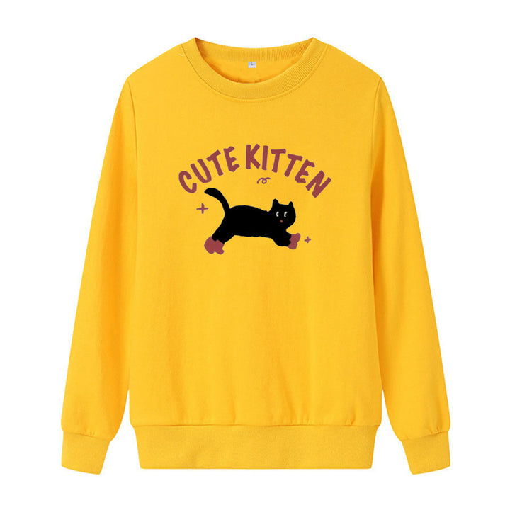 Damegen Sweatshirt med kattemotiv Skjora
