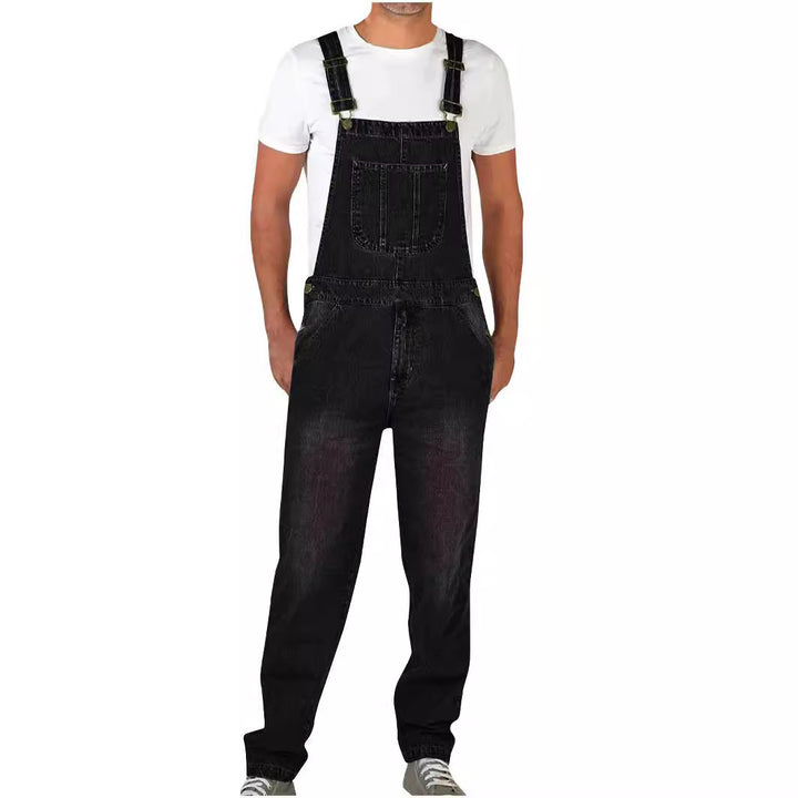 Herrenes denim-selebukse i avslappet stil med justerbare stropper Skjora