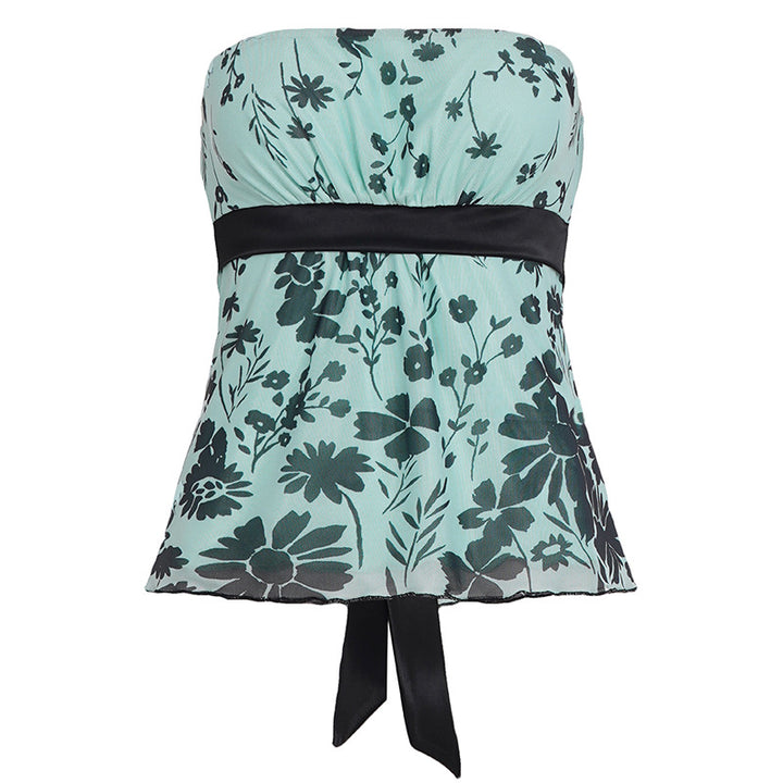 Damer Bustier-top med blomsterprint og midjebånd Skjora