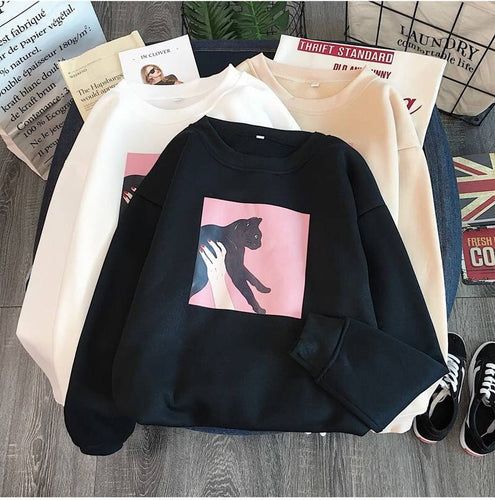 Damer casual sweatshirt med kreativt dyremønster Skjora