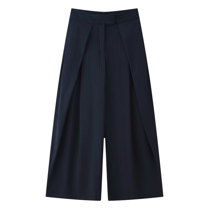 Damer vidt skjært culotte-bukse med elegante folder og høy midje Skjora