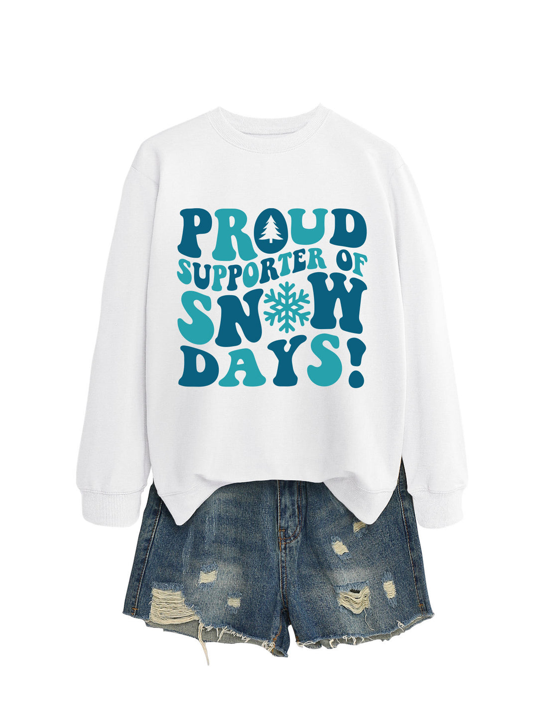 Dame sweatshirt med kreativt trykk og avslappet snitt Skjora
