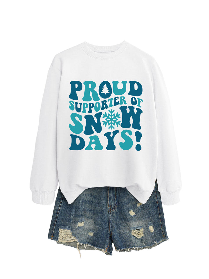 Dame sweatshirt med kreativt trykk og avslappet snitt Skjora