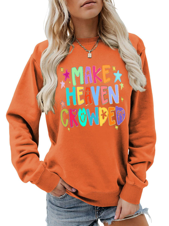 Dame sweatshirt med fargerik design og leken tekst Skjora