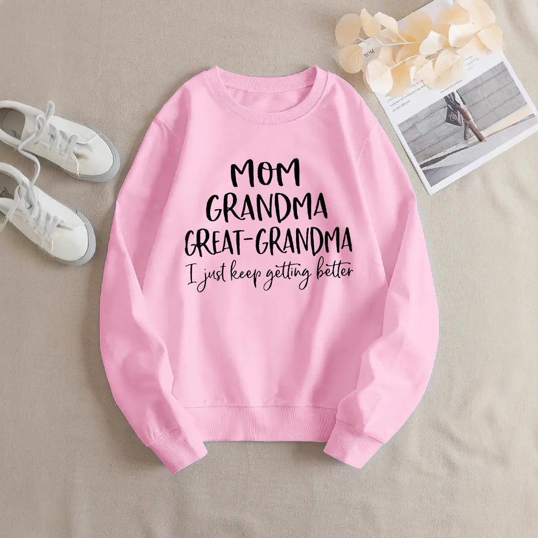 Dame sweatshirt med kreativ familieprint og komfortabel passform Skjora