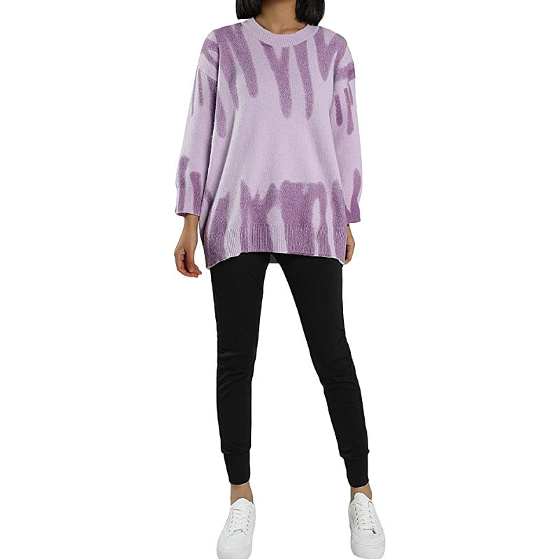 Kvinne Oversized Genser med Moderne Gradient Skjora