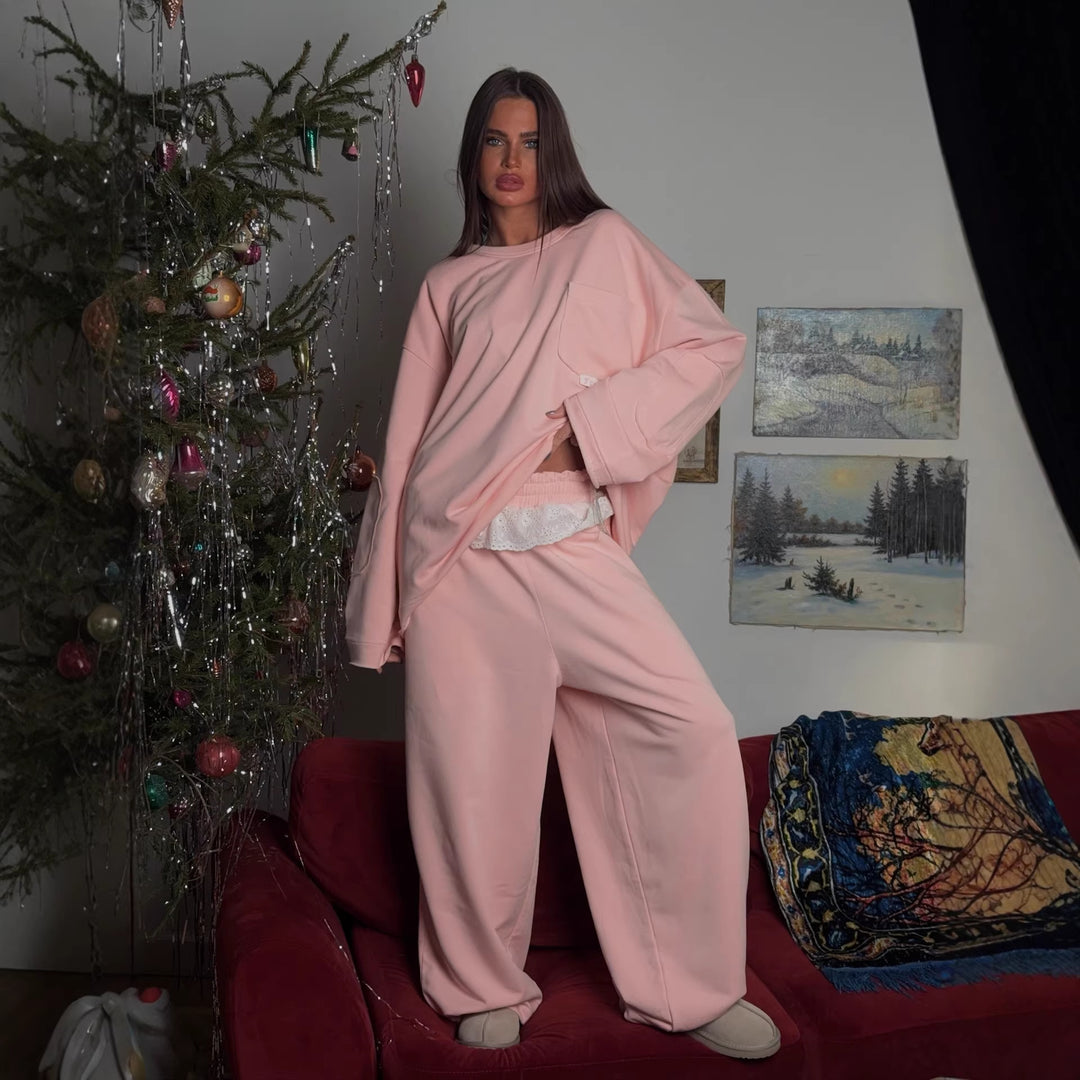 Kvinners oversized lounge-sett med mykt stoff og komfortabel passform Skjora