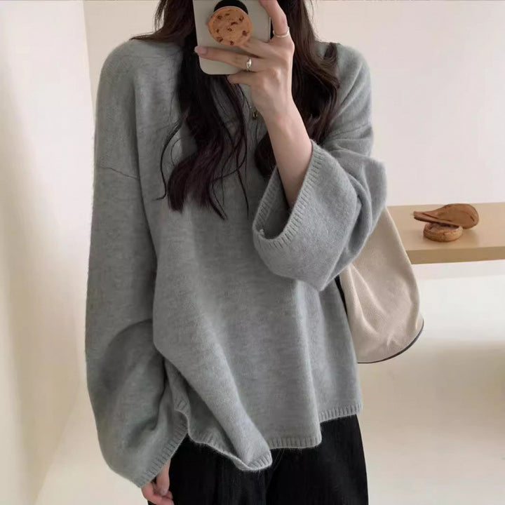 Dame oversized strikkegenser med vid snitt og fint materiale Skjora