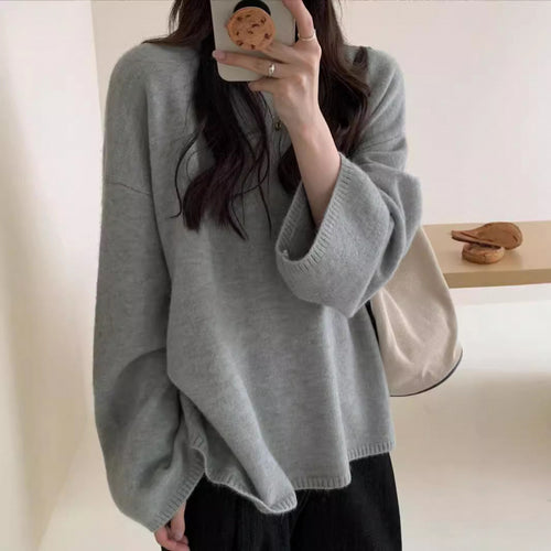 Dame oversized strikkegenser med vid snitt og fint materiale Skjora