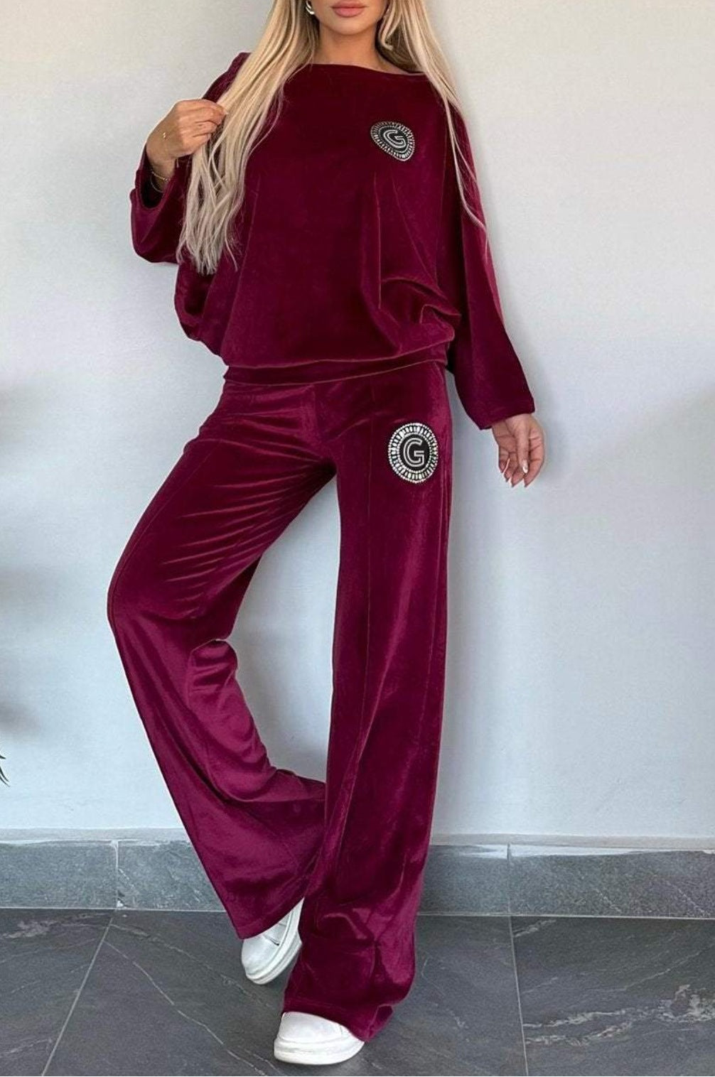 Dame Casual Velvet Loungewear Set med Myk Cut Skjora