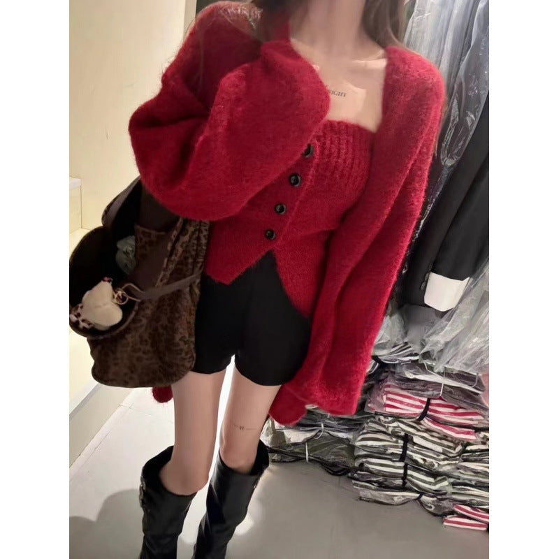 Dame cardigan med knappedetaljer og løs passform Skjora