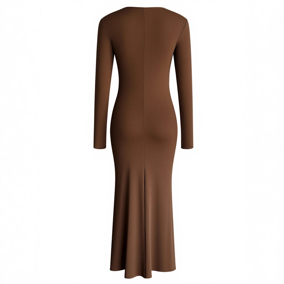 Dame elegant Midi-kjole laget av høykvalitets velour Skjora