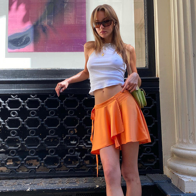 Dame trendy omslagskjørt med asymmetrisk søm Skjora