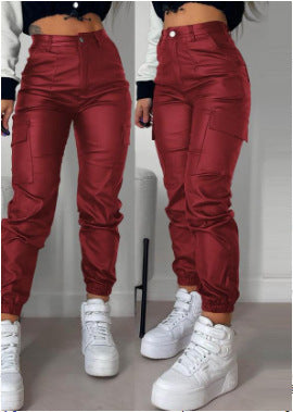 Dame fashion Cargo-bukser med elastisk linning og lommer Skjora