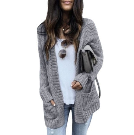 Women's chunky knit cardigan with deep pockets and stylish cut Skjora
