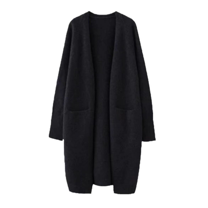 Dame oversized strikket jakke med lommer og avslappet passform Skjora