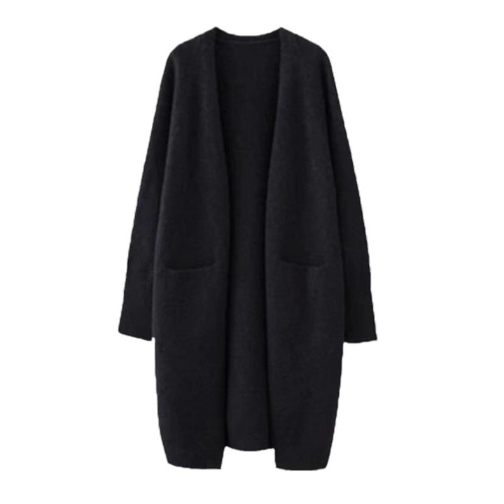 Dame oversized strikket jakke med lommer og avslappet passform Skjora
