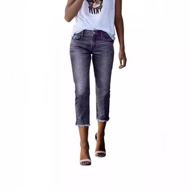 Dame tidløse jeans i moderne snitt med cropped bein Skjora