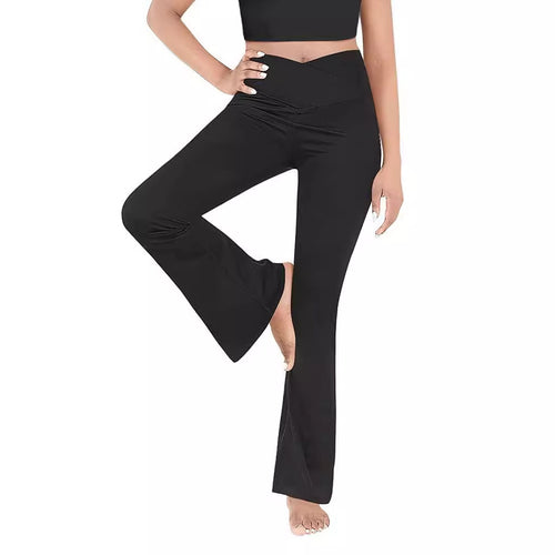 Dame casual bootcut leggings med høy midje og pustende materiale Skjora