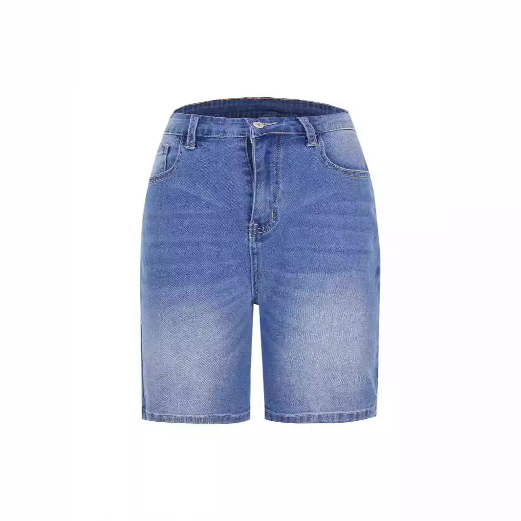 Dame denim-shorts med avslappet snitt og avslappede detaljer Skjora
