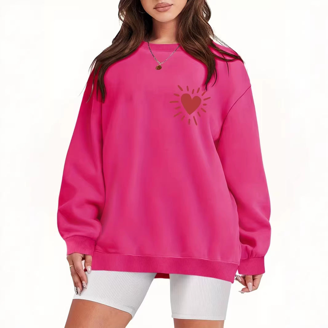 Dames sweatshirt med casual hjerte-motiv og oversized passform Skjora
