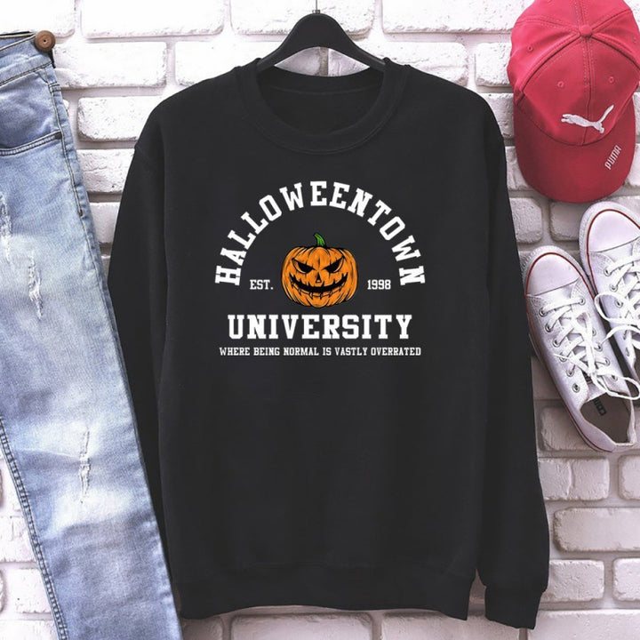 Kvinners genser med kreativ Halloween-design og komfortabel passform Skjora