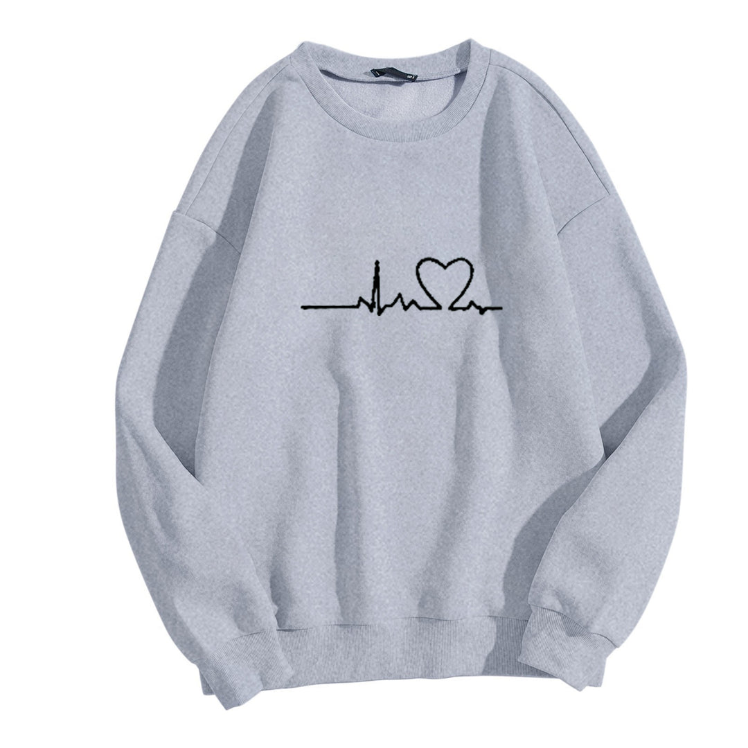 Dame Sweatshirt med hjertefrekvens grafikk Skjora