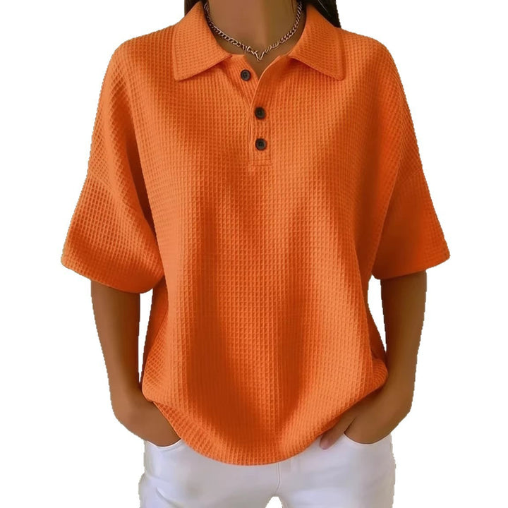 Dame sporty polo shirt i waffle pique Skjora