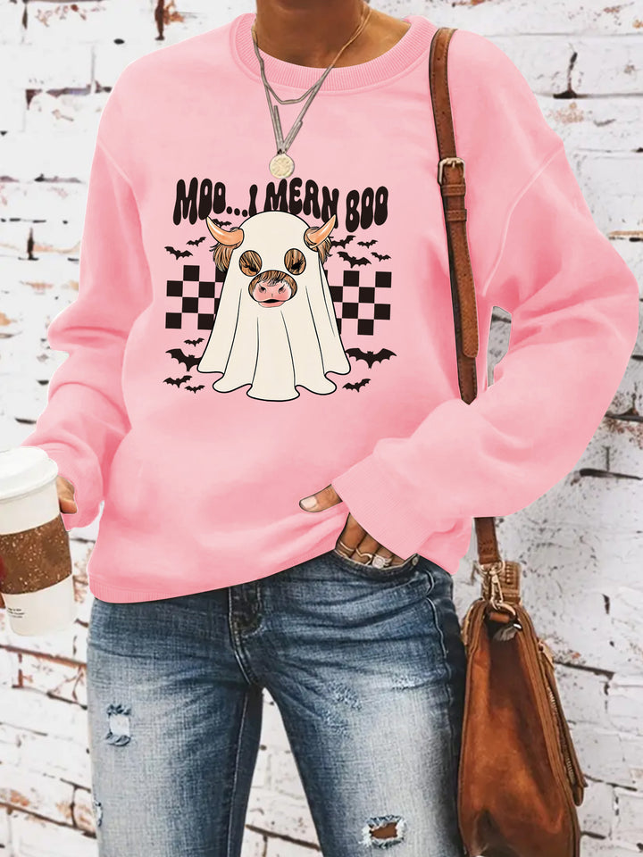 Dame sweatshirt i munter Halloween-design Skjora