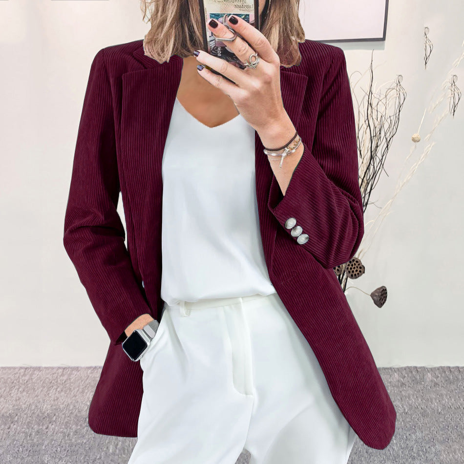 Damenes stilige stripete blazer med slim fit Skjora
