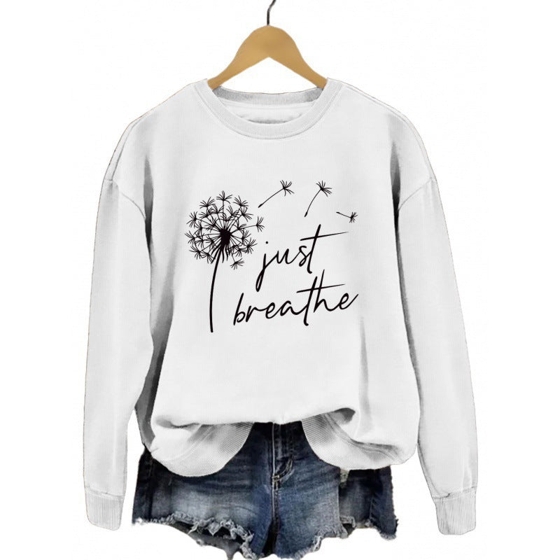Dame sweatshirt med inspirerende løvetannmotiv Skjora