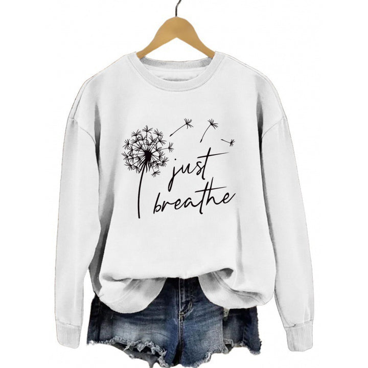 Dame sweatshirt med inspirerende løvetannmotiv Skjora