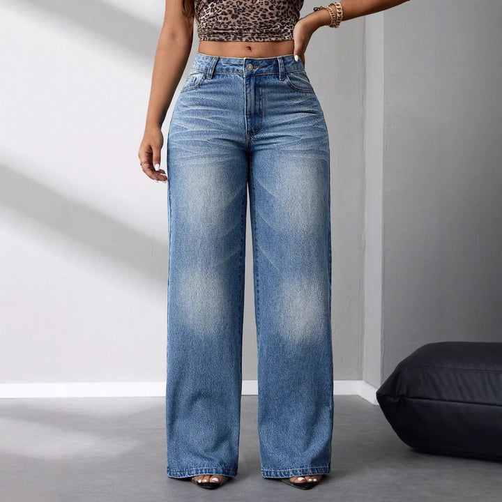 Dames vide høytrykkjeans i en avslappet vintagestil Skjora