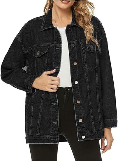 Kvinnes avslappet denimjakke med oversized passform Skjora