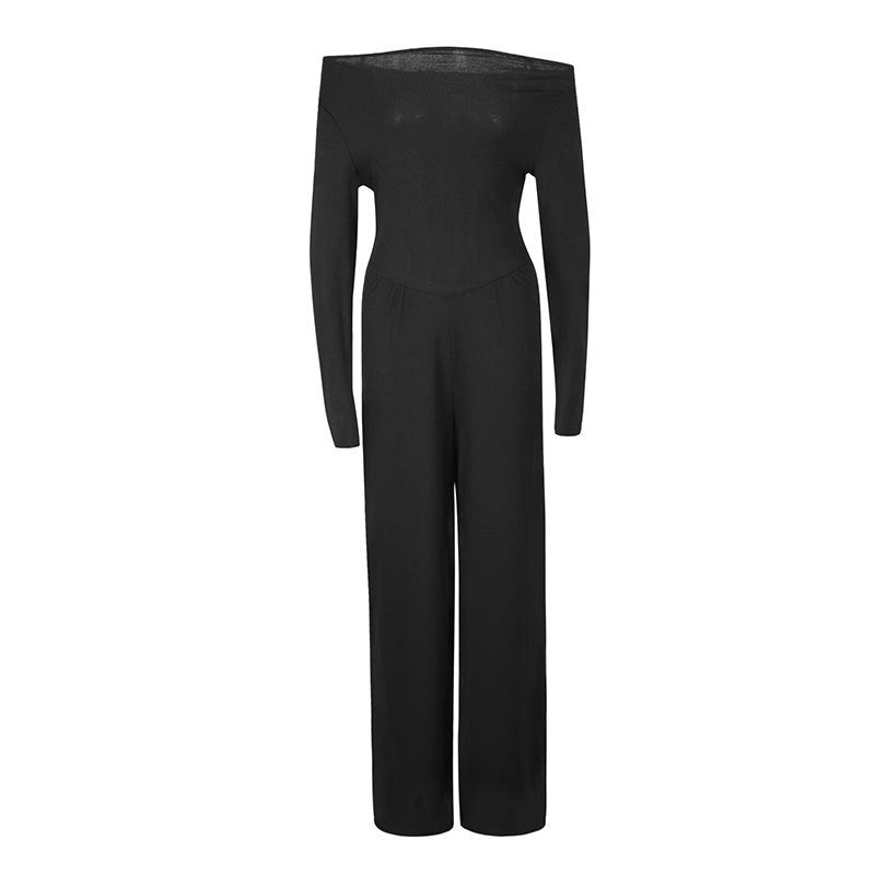 Damer Elegant Jumpsuit med Off-Shoulder Design og vide ben Skjora