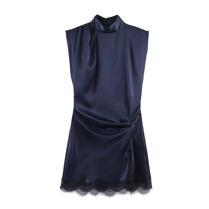 Damer elegant kjole med transparent spiss kant Skjora