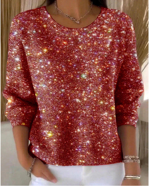 Damer glitter genser med glitrende effekt og løs passform Skjora