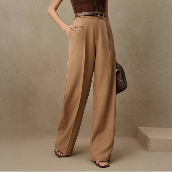 Dame bred og elegant dressbukse med høy liv Skjora