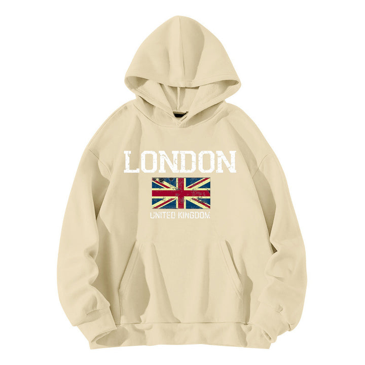 Damehoodie for kvinner i urban London stil med kengurulomme og komfortabel passform Skjora