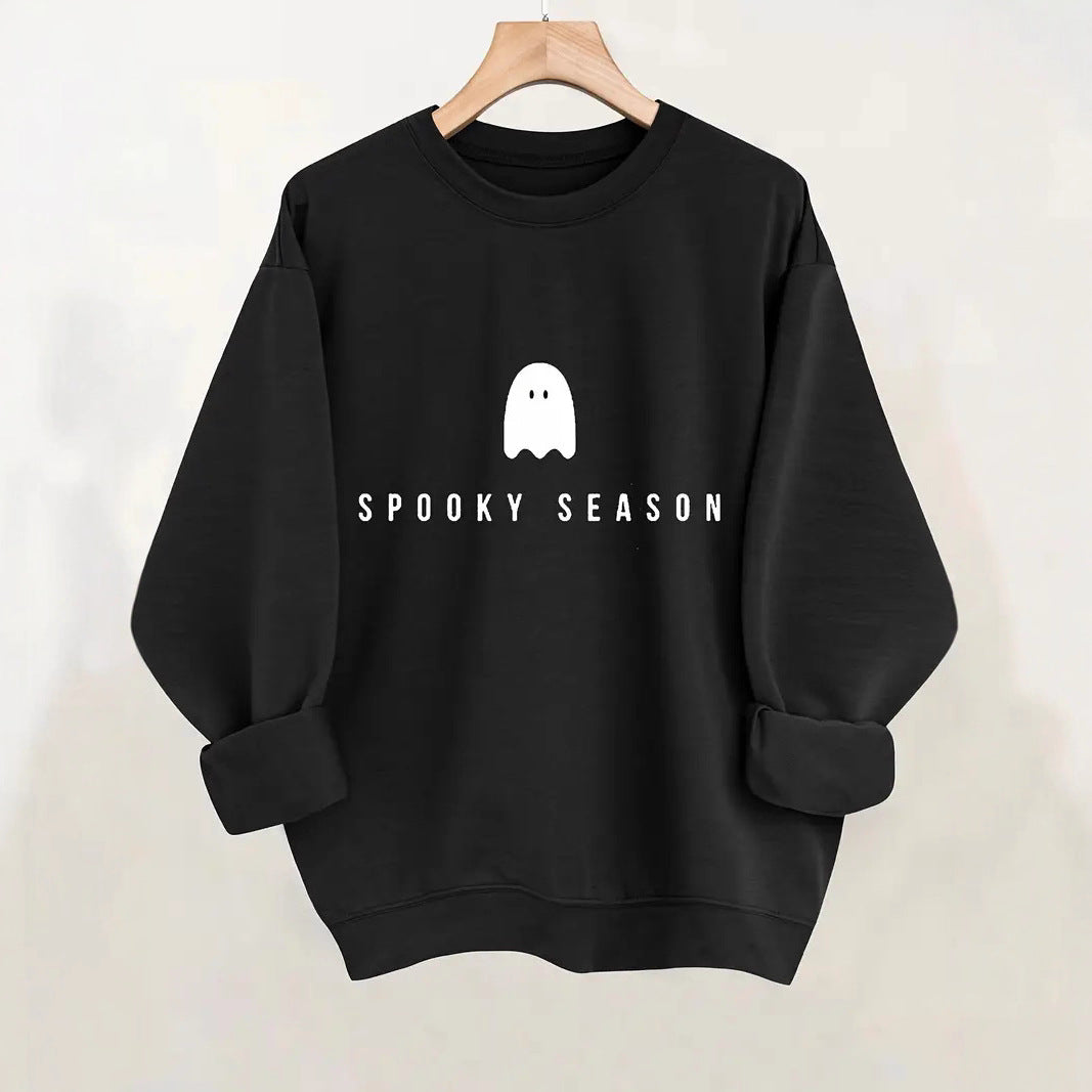 Damer sweatshirt med morsomt spøkelsemotiv og vid kutt Skjora