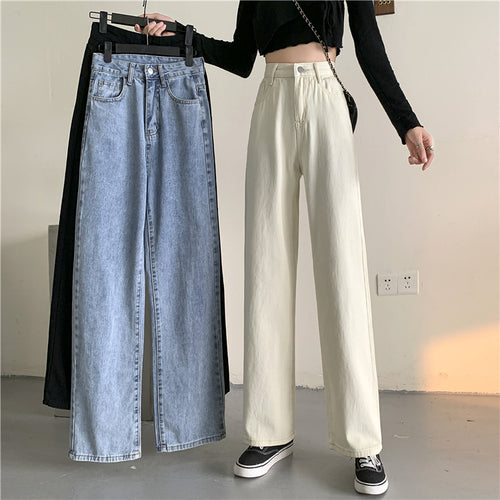 Kvinnenes brede jeans med høy midje Skjora