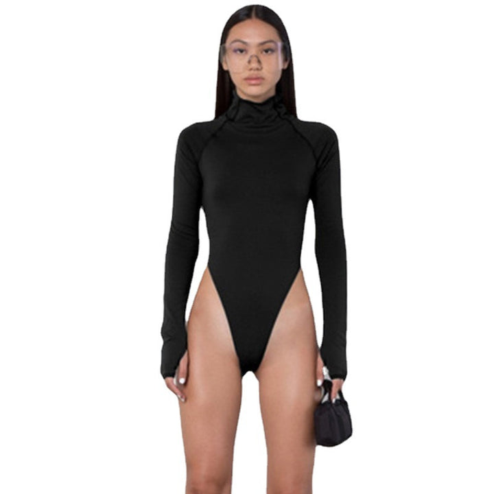 Women's long-sleeved bodysuit with high neck and flattering fit Skjora