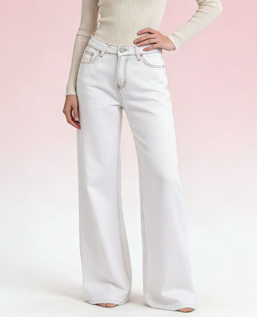 Dame Flared Jeans med høy midje og elegante sømdetaljer Skjora