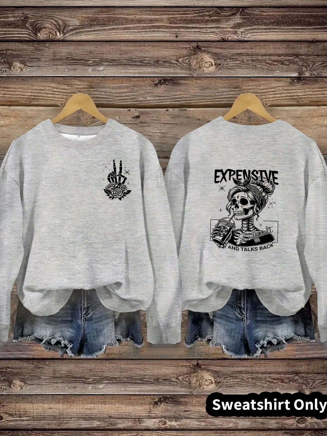 Dame sweatshirt med kreativt design og avslappet passform Skjora
