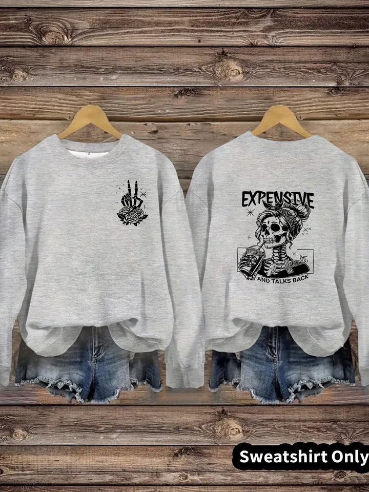 Dame sweatshirt med kreativt design og avslappet passform Skjora